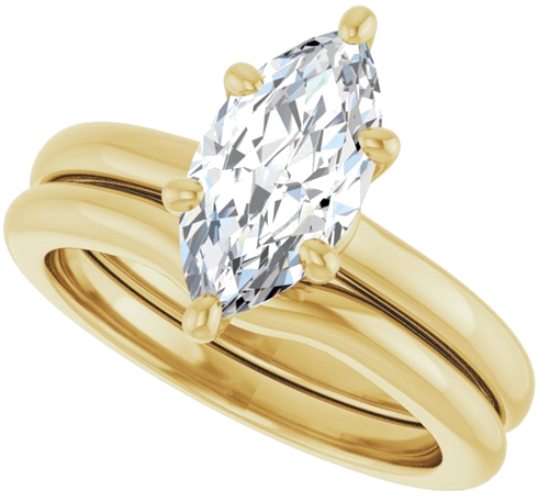Sužadėtuvių Žiedas „Solitaire“ 585 Geltonojo Aukso Marquise 12mm x 6mm (10)