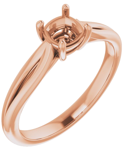 Sužadėtuvių Žiedas „Solitaire“ 14k rose gold Cushion 5mm (1)