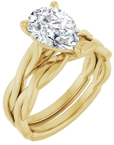 Sužadėtuvių Žiedas „Infinity-Inspired“ 14k yellow gold Pear 10mm x 7mm (6)