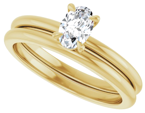 Sužadėtuvių Žiedas „Claw-Prong“ 14k yellow gold Oval 6mm x 4mm (10)