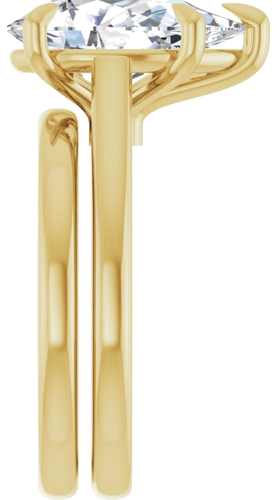 Sužadėtuvių Žiedas „Claw-Pong“ 14k yellow gold Pear 13mm x 8mm (9)