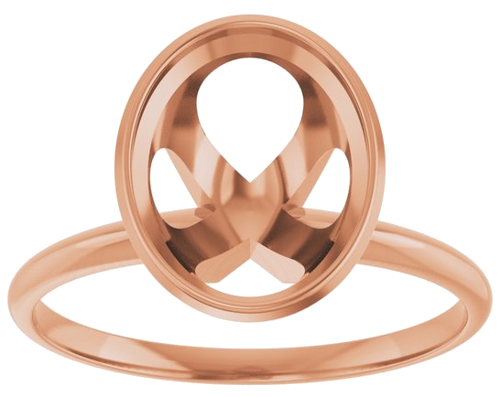 14K Rose 10x8 mm Oval Solitaire Engagement Ring (3)