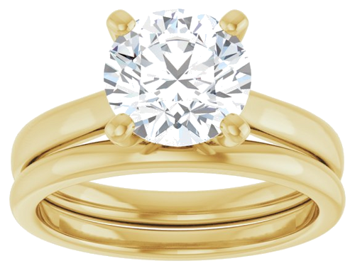 Sužadėtuvių Žiedas „Solitaire“ 585 Geltonojo Aukso Round 8mm (8)