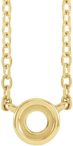 14K Yellow 5 mm Round Rose-Cut Bezel-Set 18  Necklace Mounting (1)