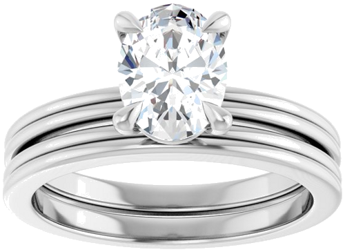 Sužadėtuvių Žiedas „Claw-Prong Solitaire“ 14k white gold Oval 8mm x 6mm (8)