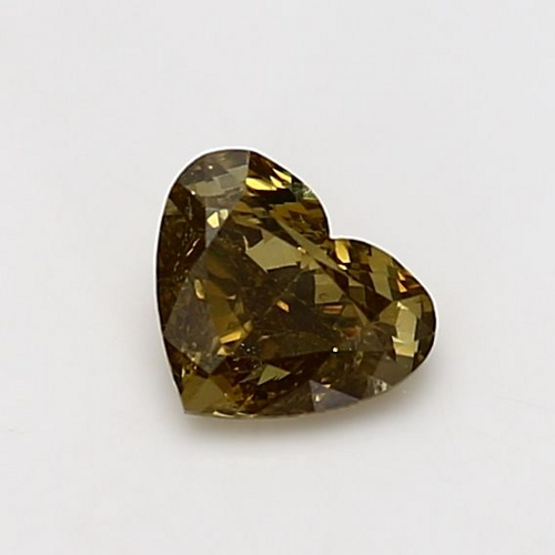 0.64 carat Fancy Dark Brown Greenish Yellow-SI2 Natūralus Heart Deimantas (1)