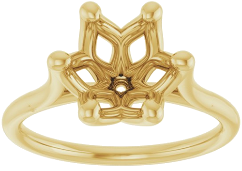 14K Yellow 8.8 mm Round Engagement Ring Mounting (3)