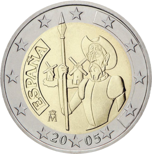 2005 Ispanija Don Kichotas 2 eurų moneta (1)