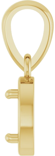 Pakabukas „Solitaire Charm“ 14k yellow gold Emerald 4mm x 3mm (3)