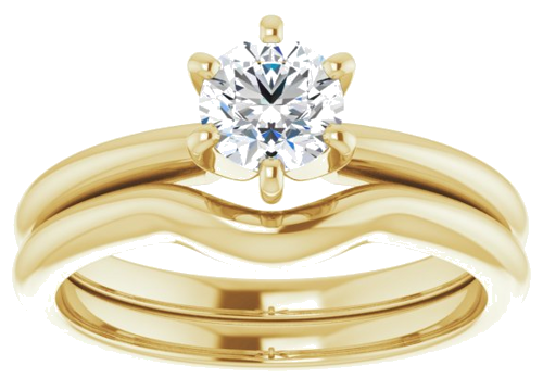 Sužadėtuvių Žiedas „Solitaire“ 10k yellow gold Round 5.2mm (8)