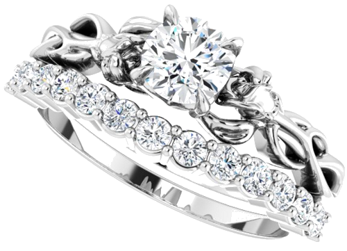 Sužadėtuvių Žiedas „Claw-Prong Solitaire“ 14k white gold Round 5.2mm (10)