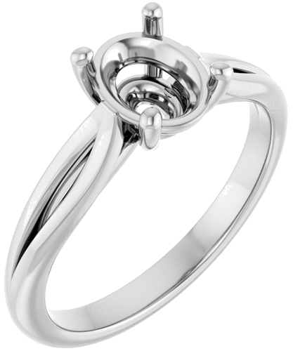 Sužadėtuvių Žiedas „Solitaire“ 14k white gold Oval 8mm x 6mm (1)