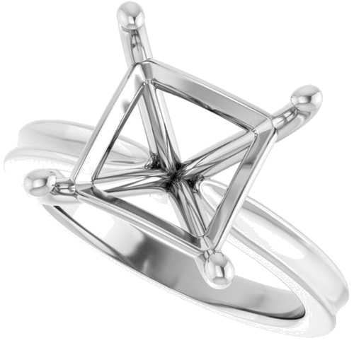 Sužadėtuvių Žiedas 14k white gold Square 9mm (5)