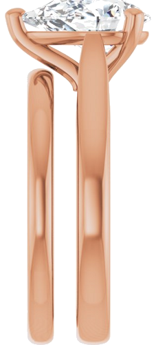 Sužadėtuvių Žiedas 14k rose gold Pear 10mm x 7mm (9)