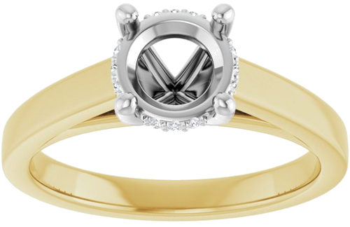 Sužadėtuvių Žiedas „Hidden Halo-Style“ 14k yellow/white gold Round 6.5mm (3)