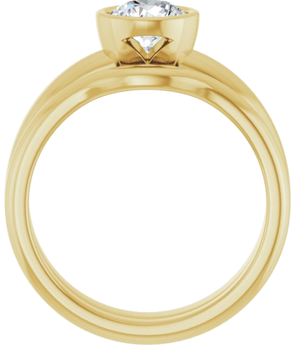 Sužadėtuvių Žiedas „Bezel-Set Solitaire“ 14k yellow gold Round 6mm (7)