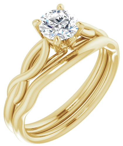 14K Yellow  5.5 mm Round Solitaire Engagement Ring Mounting (6)