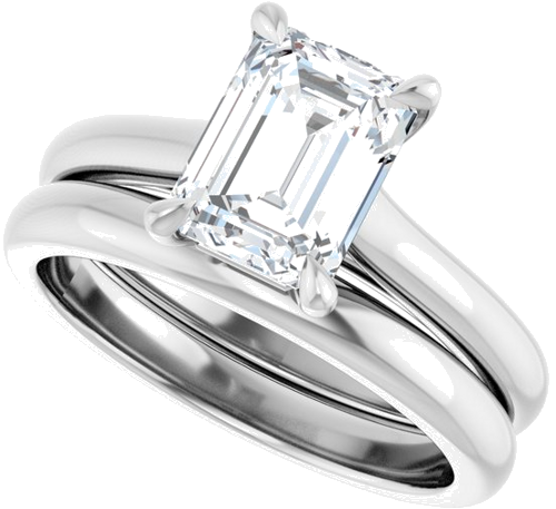 Sužadėtuvių Žiedas „Claw-Prong“ 14k white gold Emerald 8mm x 6mm (10)