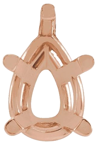 Pakabukas „Pear 5-Prong Solitaire“ 14k rose gold Pear 9mm x 6mm (5)