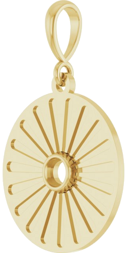 Pakabukas „Starburst Cabochon“ 14k yellow gold Round 3mm (2)