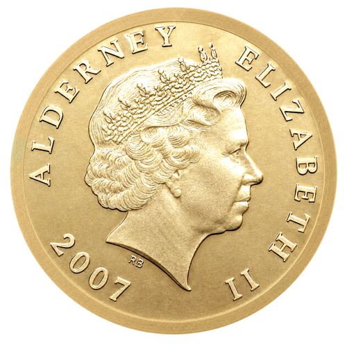 1/25 oz Princesė Diana 2007 Aldernis 1 svaro auksinė moneta (2)