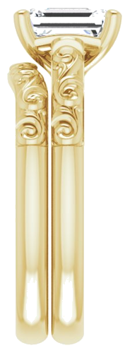 Sužadėtuvių Žiedas „Solitaire“ 585 Geltonojo Aukso Emerald 7mm x 5mm (7)