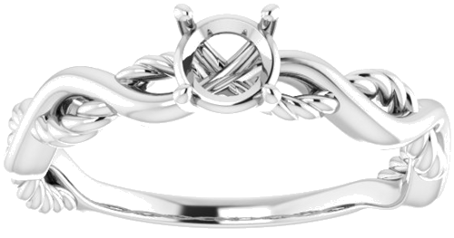 14K White  4.8 mm Round Solitaire Engagement Ring Mounting (3)