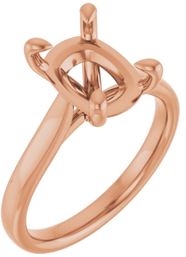 Sužadėtuvių Žiedas „Claw-Prong Solitaire“ 14k rose gold Elongated Cushion 10mm x 8mm (1)