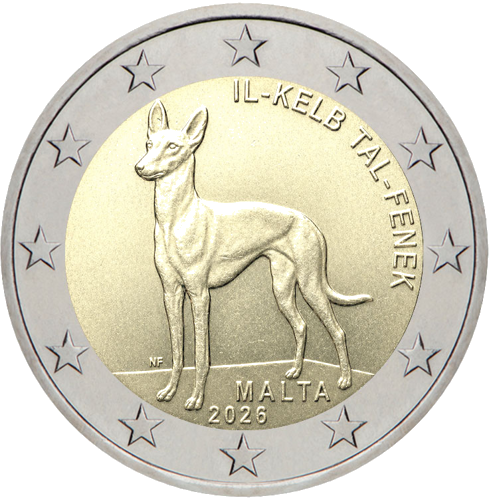 2026 Malta Šuo Il Kelb tal Fenek 2 eurų moneta BU kortelėje (3)