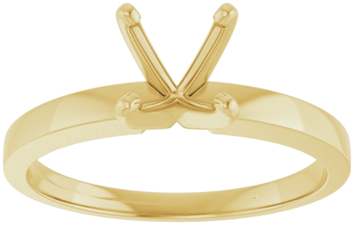 Sužadėtuvių Žiedas „Solitaire“ 585 Geltonojo Aukso Round 6mm x 6.6mm (3)