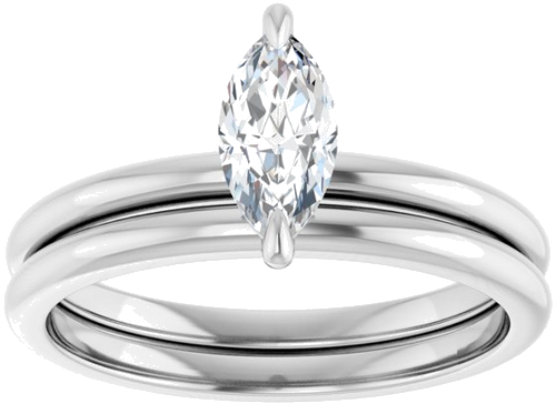 Sužadėtuvių Žiedas „Solitaire“ 585 Baltojo Aukso Marquise 8mm x 4mm (8)