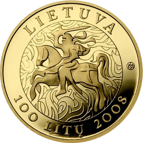 2008 1000-летие имени Литвы 100 литов золотая монета PF 70 ULTRA CAMEO (4)