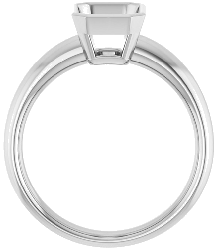 Sužadėtuvių Žiedas „Bezel-Set Solitaire“ 585 Baltojo Aukso Emerald 8mm x 6mm (2)