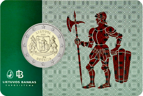 2021 Lithuania Dzūkija 2 euro BU coin on the card (1)