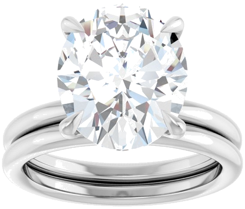 Sužadėtuvių Žiedas „Claw-Prong Solitaire“ 10k white gold Oval 12mm x 10mm (8)