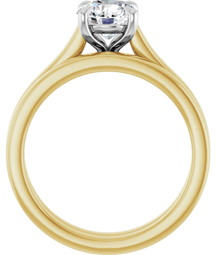 Sužadėtuvių Žiedas „Claw-Prong“ 14k yellow/white gold Round 6.5mm (7)
