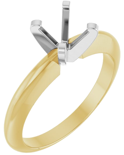 Sužadėtuvių Žiedas „Solitaire“ 14k yellow/white gold Round 6mm (1)