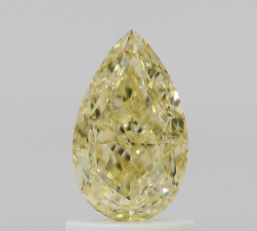 1.3 carat Fancy Light Yellow-VS2 Natūralus Pear Deimantas (1)