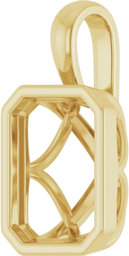 Pakabukas „Solitaire“ 585 Geltonojo Aukso Emerald 10mm x 8mm (2)