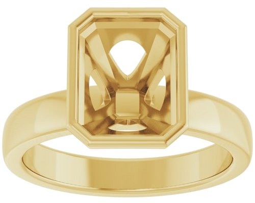 Sužadėtuvių Žiedas „Bezel-Set Solitaire“ 14k yellow gold Emerald 9mm x 7mm (3)