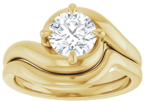 Sužadėtuvių Žiedas „Claw-Prong Solitaire Bypass“ 14k yellow gold Round 6.5mm (8)