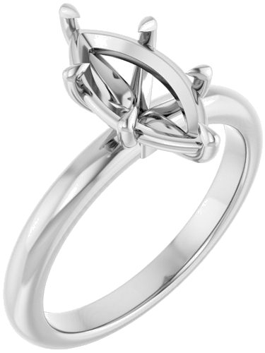 14K White 12x6 mm Marquise Solitaire Engagement Ring Mounting (1)