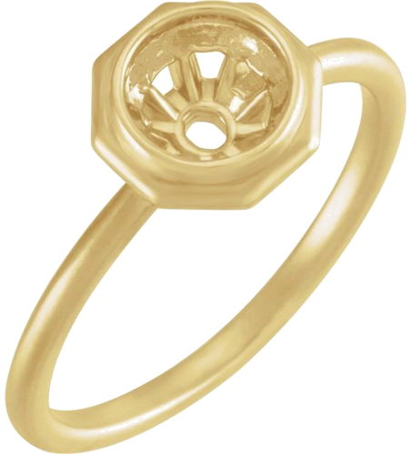 Sužadėtuvių Žiedas „Bezel-Set Solitaire“ 585 Geltonojo Aukso Round 6.5mm (1)