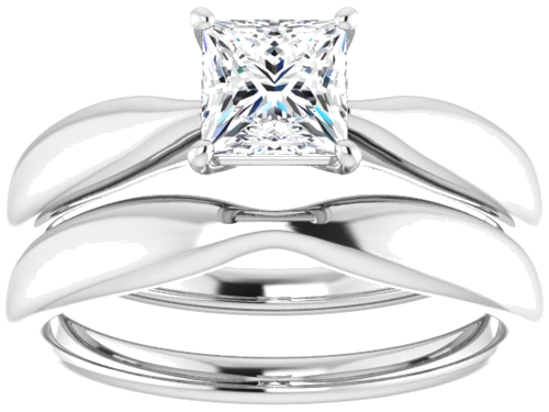 14K White  5 mm Square Solitaire Engagement Ring Mounting (8)