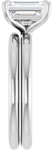 10K White  8x6 mm Emerald Solitaire Engagement Ring Mounting (9)