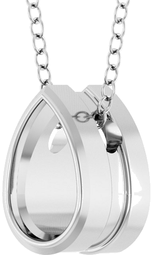 Pakabukas „Solitaire“ 14k white gold Pear 6mm x 4mm (2)