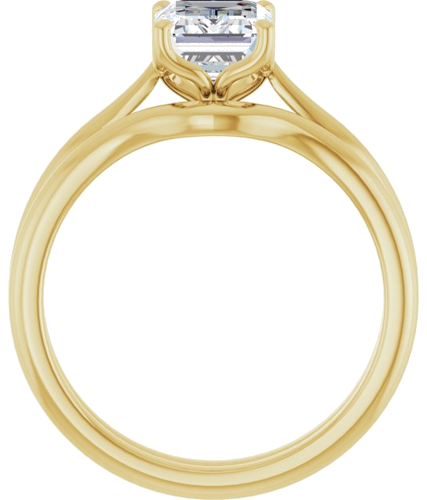 14K Yellow  8x6 mm Emerald Solitaire Engagement Ring Mounting (7)