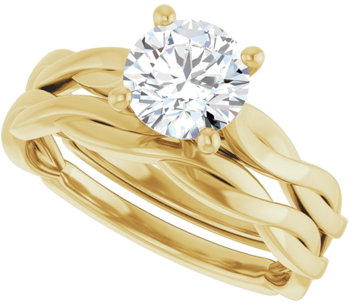 Sužadėtuvių Žiedas „Infinity-Inspired“ 14k yellow gold Round 6.5mm (10)