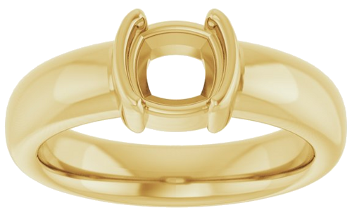 Sužadėtuvių Žiedas „Half-Bezel Solitaire“ 14k yellow gold Cushion 6mm (3)