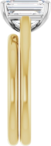 14K Yellow   White  9x7 mm Emerald Solitaire Engagement Ring Mounting (9)